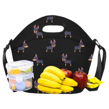 Load image into Gallery viewer, Playful Doberman Pinscher Pattern Neoprene Lunch Bag-Accessories-Accessories,Bags,Doberman,Dog Dad Gifts,Dog Mom Gifts,Lunch Bags-12