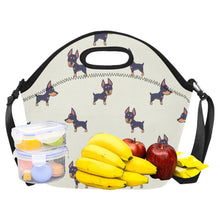 Load image into Gallery viewer, Playful Doberman Pinscher Pattern Neoprene Lunch Bag-3