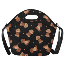 Load image into Gallery viewer, Playful Doodle in Christmas Neoprene Lunch Bag-Black-ONESIZE-41
