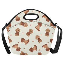 Load image into Gallery viewer, Playful Doodle in Christmas Neoprene Lunch Bag-Ivory-ONESIZE-1