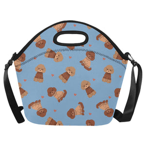 Playful Doodle in Christmas Neoprene Lunch Bag-LightSkyBlue-ONESIZE-16