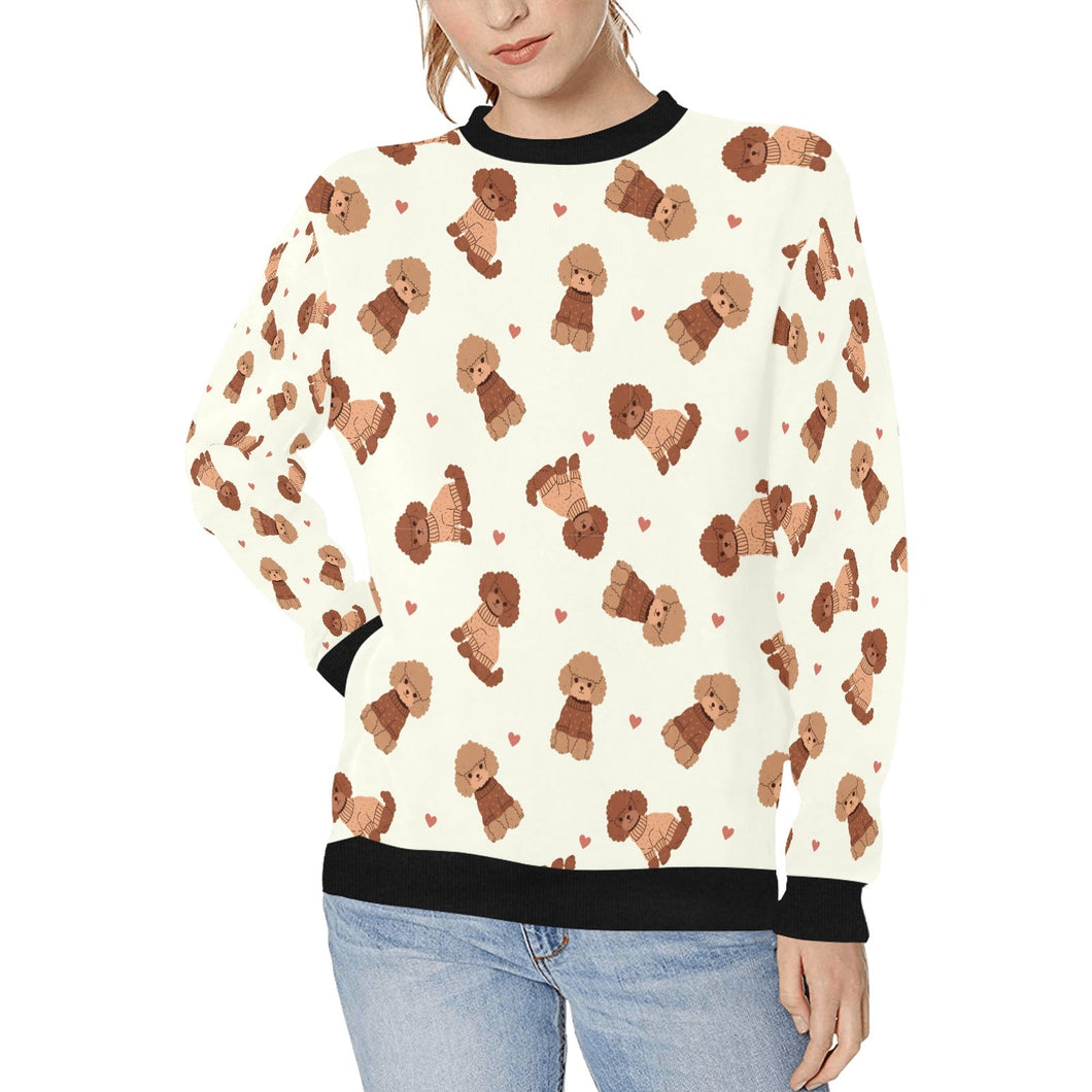 Playful Doodle in Christmas Sweatshirt for Women-Apparel-Apparel, Dog Mom Gifts, Doodle, Sweatshirt-Ivory White-S-1