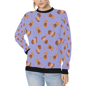 Playful Doodle in Christmas Sweatshirt for Women-Apparel-Apparel, Dog Mom Gifts, Doodle, Sweatshirt-Lavender Purple-S-7