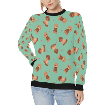 Playful Doodle in Christmas Sweatshirt for Women-Apparel-Apparel, Dog Mom Gifts, Doodle, Sweatshirt-Mint Green-S-6