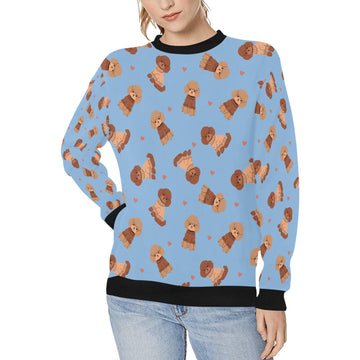 Playful Doodle in Christmas Sweatshirt for Women-Apparel-Apparel, Dog Mom Gifts, Doodle, Sweatshirt-Sky Blue-S-4