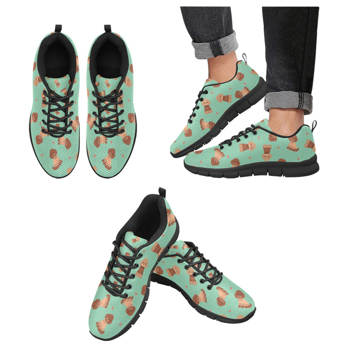 Playful Doodle in Christmas Women's Breathable Sneakers-Mint Green-US13-1