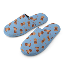 Load image into Gallery viewer, Playful Doodle in Christmas Women&#39;s Cotton Mop Slippers-15