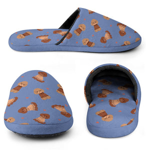 Playful Doodle in Christmas Women's Cotton Mop Slippers-21