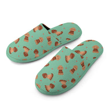 Load image into Gallery viewer, Playful Doodle in Christmas Women&#39;s Cotton Mop Slippers-25