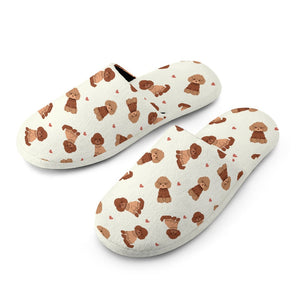 Playful Doodle in Christmas Women's Cotton Mop Slippers-2