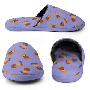 Playful Doodle in Christmas Women's Cotton Mop Slippers-34