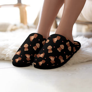 Playful Doodle in Christmas Women's Cotton Mop Slippers-42