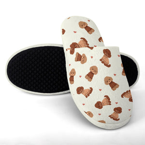 Playful Doodle in Christmas Women's Cotton Mop Slippers-4