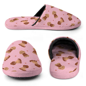 Playful Doodle in Christmas Women's Cotton Mop Slippers-6