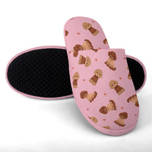 Load image into Gallery viewer, Playful Doodle in Christmas Women&#39;s Cotton Mop Slippers-8