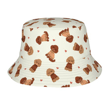 Load image into Gallery viewer, Playful Doodles in Christmas Bucket Hat-Hats &amp; Caps-Ivory White-One Size-41