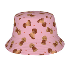 Load image into Gallery viewer, Playful Doodles in Christmas Bucket Hat-Hats &amp; Caps-Light Pink-One Size-17