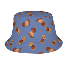 Load image into Gallery viewer, Playful Doodles in Christmas Bucket Hat-Hats &amp; Caps-Slate Blue-One Size-33
