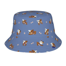 Load image into Gallery viewer, Playful English Bulldog Adventures Bucket Hat-Hats &amp; Caps-Slate Blue-One Size-33