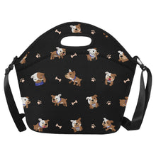 Load image into Gallery viewer, Playful English Bulldog Adventures Neoprene Lunch Bag-Black2-ONESIZE-6