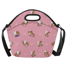 Load image into Gallery viewer, Playful English Bulldog Adventures Neoprene Lunch Bag-LightPink-ONESIZE-1