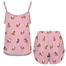 Load image into Gallery viewer, Playful English Bulldog Adventures Women's Cami and Shorts Pajama Set-12