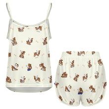 Load image into Gallery viewer, Playful English Bulldog Adventures Women's Cami and Shorts Pajama Set-24