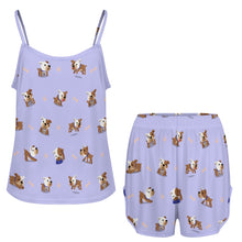 Load image into Gallery viewer, Playful English Bulldog Adventures Women's Cami and Shorts Pajama Set-7