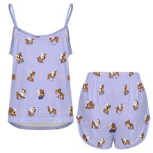 Load image into Gallery viewer, Playful English Bulldog Adventures Women's Cami and Shorts Pajama Set-8