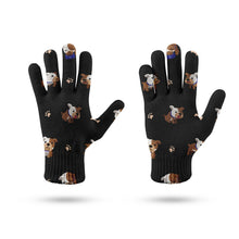 Load image into Gallery viewer, Playful English Bulldog Pattern Touch Screen Gloves-Accessories-Accessories, Dog Dad Gifts, Dog Mom Gifts, Gloves-13