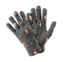 Load image into Gallery viewer, Playful English Bulldog Pattern Touch Screen Gloves-Accessories-Accessories, Dog Dad Gifts, Dog Mom Gifts, Gloves-Gray-4