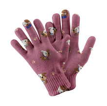 Load image into Gallery viewer, Playful English Bulldog Pattern Touch Screen Gloves-Accessories-Accessories, Dog Dad Gifts, Dog Mom Gifts, Gloves-Rose gold-3