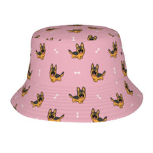 Load image into Gallery viewer, Playful German Shepherd Bucket Hat-Hats &amp; Caps-Accessories,Dog Dad Gifts,Dog Mom Gifts,German Shepherd,Hats-Light Pink-One Size-1