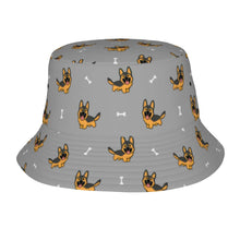Load image into Gallery viewer, Playful German Shepherd Bucket Hat-Hats &amp; Caps-Accessories,Dog Dad Gifts,Dog Mom Gifts,German Shepherd,Hats-Parisian Gray-One Size-25
