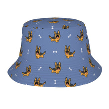 Load image into Gallery viewer, Playful German Shepherd Bucket Hat-Hats &amp; Caps-Accessories,Dog Dad Gifts,Dog Mom Gifts,German Shepherd,Hats-Slate Blue-One Size-9