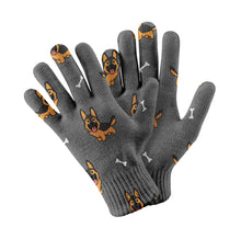 Load image into Gallery viewer, Playful German Shepherd Touch Screen Gloves-Accessories-Accessories, Dog Dad Gifts, Dog Mom Gifts, German Shepherd, Gloves-Gray-4