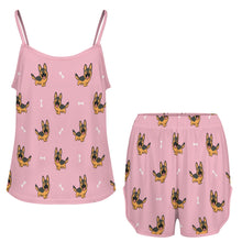 Load image into Gallery viewer, Playful German Shepherd Women's Cami and Shorts Pajama Set-14