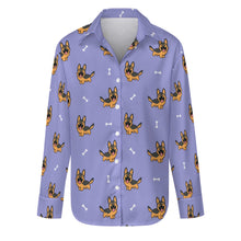 Load image into Gallery viewer, Playful German Shepherd Women's Shirt-S-CornflowerBlue_1-16