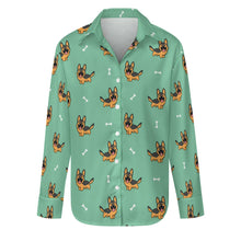 Load image into Gallery viewer, Playful German Shepherd Women's Shirt-S-MediumAquaMarine-9