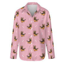 Load image into Gallery viewer, Playful German Shepherd Women's Shirt-S-Pink4-1