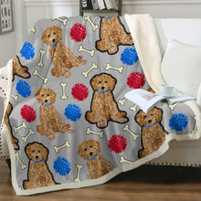 Load image into Gallery viewer, Playful Goldendoodle Love Soft Warm Fleece Blanket-Blanket-Blankets, Goldendoodle, Home Decor-15