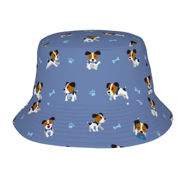 Playful Jack Russell Terrier Moments Bucket Hat Slate Blue One Size 360x