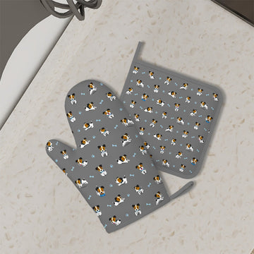 Playful Jack Russell Terrier Moments Oven Mitts And Pot Holder Set 7 360x