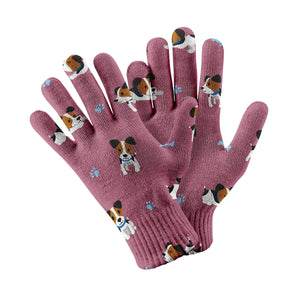 Playful Jack Russell Terrier Moments Touch Screen Gloves-Accessories-Accessories, Dog Dad Gifts, Dog Mom Gifts, Gloves, Jack Russell Terrier-Rose gold-3