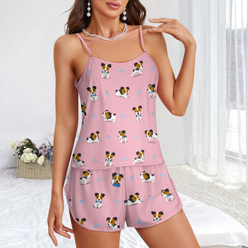 Playful Jack Russell Terrier Moments Womens Cami And Shorts Pajama Set 360x