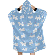 Load image into Gallery viewer, Playful Maltese in a Garden Stroll Blanket Hoodie-16