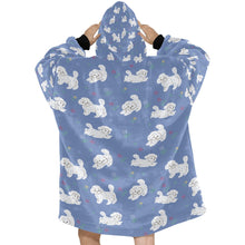 Load image into Gallery viewer, Playful Maltese in a Garden Stroll Blanket Hoodie-20
