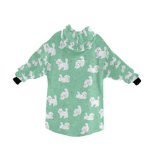 Load image into Gallery viewer, Playful Maltese in a Garden Stroll Blanket Hoodie-21