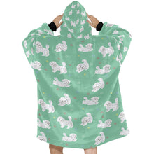 Load image into Gallery viewer, Playful Maltese in a Garden Stroll Blanket Hoodie-24