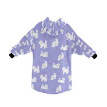 Load image into Gallery viewer, Playful Maltese in a Garden Stroll Blanket Hoodie-25